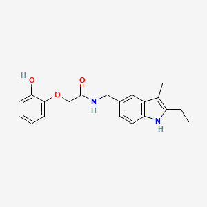 molecular formula C20H22N2O3 B5377600 N-[(2-ethyl-3-methyl-1H-indol-5-yl)methyl]-2-(2-hydroxyphenoxy)acetamide 
