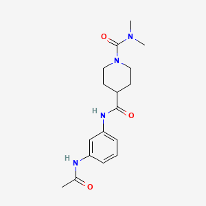 molecular formula C17H24N4O3 B5377608 N~4~-[3-(acetylamino)phenyl]-N~1~,N~1~-dimethyl-1,4-piperidinedicarboxamide 