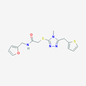 molecular formula C15H16N4O2S2 B5377616 N-(2-furylmethyl)-2-{[4-methyl-5-(2-thienylmethyl)-4H-1,2,4-triazol-3-yl]thio}acetamide 