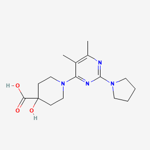 molecular formula C16H24N4O3 B5377626 1-(5,6-dimethyl-2-pyrrolidin-1-ylpyrimidin-4-yl)-4-hydroxypiperidine-4-carboxylic acid 