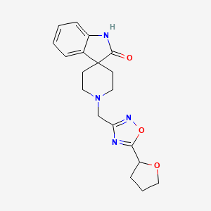 molecular formula C19H22N4O3 B5377640 1'-{[5-(tetrahydrofuran-2-yl)-1,2,4-oxadiazol-3-yl]methyl}spiro[indole-3,4'-piperidin]-2(1H)-one 