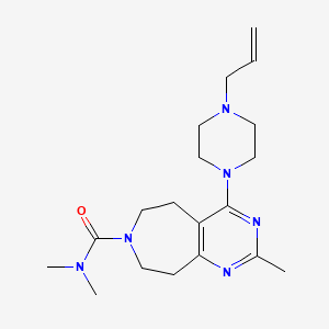 molecular formula C19H30N6O B5377645 4-(4-allylpiperazin-1-yl)-N,N,2-trimethyl-5,6,8,9-tetrahydro-7H-pyrimido[4,5-d]azepine-7-carboxamide 