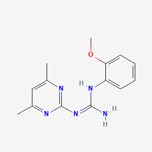 molecular formula C14H17N5O B5377681 N-(4,6-dimethyl-2-pyrimidinyl)-N'-(2-methoxyphenyl)guanidine 