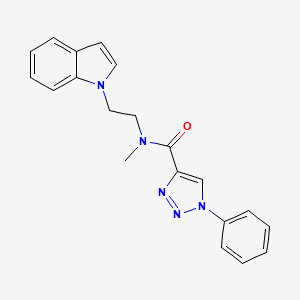 molecular formula C20H19N5O B5377685 N-[2-(1H-indol-1-yl)ethyl]-N-methyl-1-phenyl-1H-1,2,3-triazole-4-carboxamide 