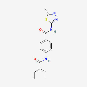 molecular formula C16H20N4O2S B5377708 4-[(2-ethylbutanoyl)amino]-N-(5-methyl-1,3,4-thiadiazol-2-yl)benzamide 