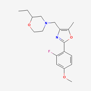 molecular formula C18H23FN2O3 B5377717 2-ethyl-4-{[2-(2-fluoro-4-methoxyphenyl)-5-methyl-1,3-oxazol-4-yl]methyl}morpholine 