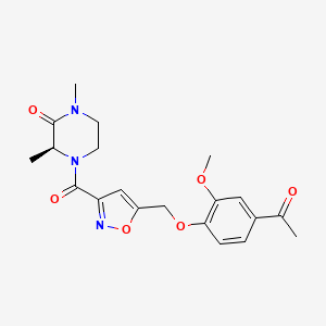 (3S)-4-({5-[(4-acetyl-2-methoxyphenoxy)methyl]-3-isoxazolyl}carbonyl)-1,3-dimethyl-2-piperazinone