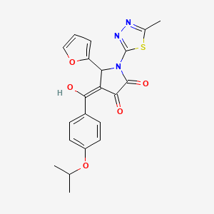 molecular formula C21H19N3O5S B5377739 5-(2-furyl)-3-hydroxy-4-(4-isopropoxybenzoyl)-1-(5-methyl-1,3,4-thiadiazol-2-yl)-1,5-dihydro-2H-pyrrol-2-one 