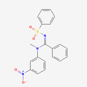 molecular formula C20H17N3O4S B5377780 N-methyl-N-(3-nitrophenyl)-N'-(phenylsulfonyl)benzenecarboximidamide 