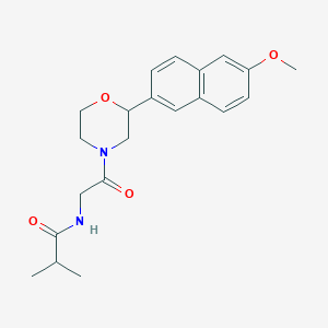 molecular formula C21H26N2O4 B5377791 N-{2-[2-(6-methoxy-2-naphthyl)morpholin-4-yl]-2-oxoethyl}-2-methylpropanamide 