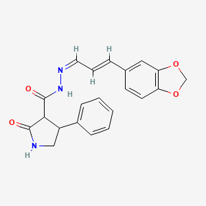 molecular formula C21H19N3O4 B5377806 N'-[3-(1,3-benzodioxol-5-yl)-2-propen-1-ylidene]-2-oxo-4-phenyl-3-pyrrolidinecarbohydrazide 