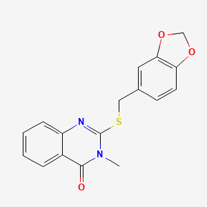 molecular formula C17H14N2O3S B5377826 2-[(1,3-benzodioxol-5-ylmethyl)thio]-3-methyl-4(3H)-quinazolinone 