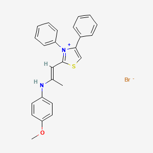 2-{2-[(4-methoxyphenyl)amino]-1-propen-1-yl}-3,4-diphenyl-1,3-thiazol-3-ium bromide