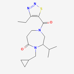 molecular formula C17H26N4O2S B5377836 4-(cyclopropylmethyl)-1-[(4-ethyl-1,2,3-thiadiazol-5-yl)carbonyl]-3-isopropyl-1,4-diazepan-5-one 