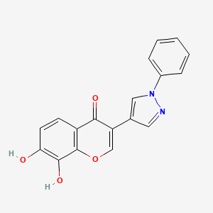 molecular formula C18H12N2O4 B5377876 7,8-dihydroxy-3-(1-phenyl-1H-pyrazol-4-yl)-4H-chromen-4-one 