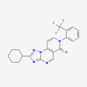 molecular formula C21H18F3N5O B5377888 2-cyclohexyl-7-[2-(trifluoromethyl)phenyl]pyrido[3,4-e][1,2,4]triazolo[1,5-a]pyrimidin-6(7H)-one 