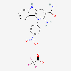 molecular formula C20H14F3N5O5 B5377898 2-amino-3-(aminocarbonyl)-1-(4-nitrophenyl)-5H-pyrido[3,2-b]indol-1-ium trifluoroacetate 