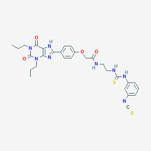 molecular formula C29H32N8O4S2 B053779 8-(4-(((((2-((((3-Isothiocyanatophenyl)amino)(thiocarbonyl))amino)ethyl)amino)carbonyl)methyl)oxy)phenyl)-1,3-dipropylxanthine CAS No. 120059-19-0