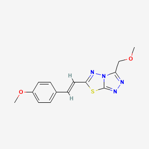 molecular formula C14H14N4O2S B5377905 3-(methoxymethyl)-6-[2-(4-methoxyphenyl)vinyl][1,2,4]triazolo[3,4-b][1,3,4]thiadiazole 