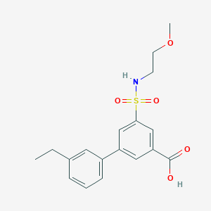 molecular formula C18H21NO5S B5377922 3'-ethyl-5-{[(2-methoxyethyl)amino]sulfonyl}biphenyl-3-carboxylic acid 