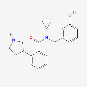 molecular formula C21H24N2O2 B5377923 N-cyclopropyl-N-(3-hydroxybenzyl)-2-(3-pyrrolidinyl)benzamide 