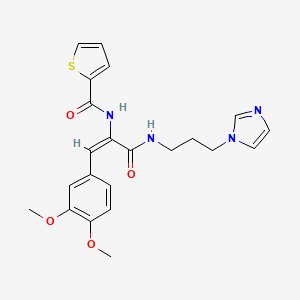 N-[2-(3,4-dimethoxyphenyl)-1-({[3-(1H-imidazol-1-yl)propyl]amino}carbonyl)vinyl]-2-thiophenecarboxamide