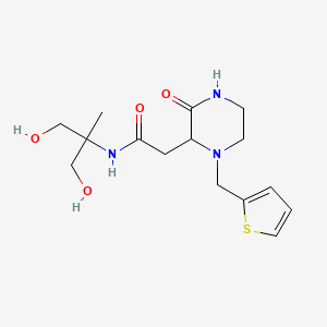 molecular formula C15H23N3O4S B5378019 N-[2-hydroxy-1-(hydroxymethyl)-1-methylethyl]-2-[3-oxo-1-(2-thienylmethyl)-2-piperazinyl]acetamide 