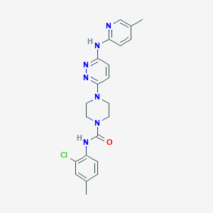 N-(2-chloro-4-methylphenyl)-4-{6-[(5-methyl-2-pyridinyl)amino]-3-pyridazinyl}-1-piperazinecarboxamide