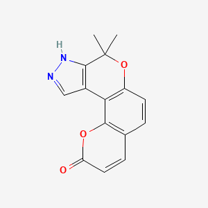 molecular formula C15H12N2O3 B5378037 8,8-dimethyl-8,9-dihydro-2H-pyrano[2',3':5,6]chromeno[3,4-c]pyrazol-2-one 