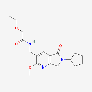 molecular formula C18H25N3O4 B5378045 N-[(6-cyclopentyl-2-methoxy-5-oxo-6,7-dihydro-5H-pyrrolo[3,4-b]pyridin-3-yl)methyl]-2-ethoxyacetamide 
