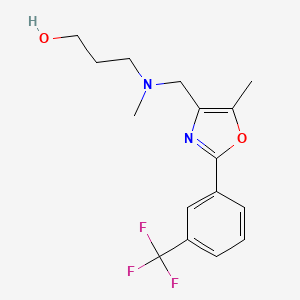 molecular formula C16H19F3N2O2 B5378049 3-[methyl({5-methyl-2-[3-(trifluoromethyl)phenyl]-1,3-oxazol-4-yl}methyl)amino]propan-1-ol 