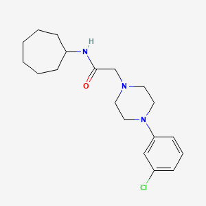 2-[4-(3-chlorophenyl)-1-piperazinyl]-N-cycloheptylacetamide