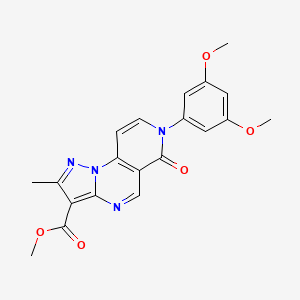 molecular formula C20H18N4O5 B5378066 methyl 7-(3,5-dimethoxyphenyl)-2-methyl-6-oxo-6,7-dihydropyrazolo[1,5-a]pyrido[3,4-e]pyrimidine-3-carboxylate 