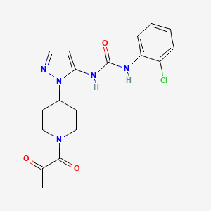 N-(2-chlorophenyl)-N'-[1-(1-pyruvoylpiperidin-4-yl)-1H-pyrazol-5-yl]urea