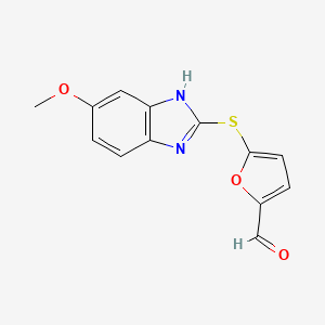 5-[(6-methoxy-1H-benzimidazol-2-yl)thio]-2-furaldehyde