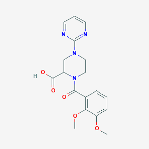 molecular formula C18H20N4O5 B5378101 1-(2,3-dimethoxybenzoyl)-4-pyrimidin-2-ylpiperazine-2-carboxylic acid 