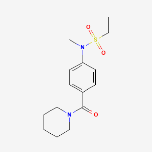 molecular formula C15H22N2O3S B5378105 N-methyl-N-[4-(piperidin-1-ylcarbonyl)phenyl]ethanesulfonamide 