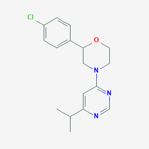 molecular formula C17H20ClN3O B5378107 2-(4-chlorophenyl)-4-(6-isopropylpyrimidin-4-yl)morpholine 