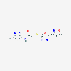 N-(5-ethyl-1,3,4-thiadiazol-2-yl)-2-{[5-(5-methyl-3-isoxazolyl)-1,3,4-oxadiazol-2-yl]thio}acetamide