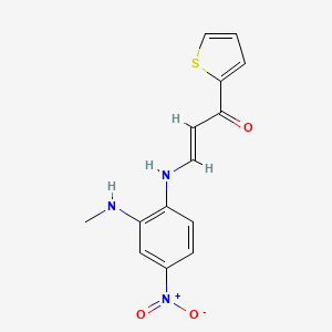 molecular formula C14H13N3O3S B5378167 3-{[2-(methylamino)-4-nitrophenyl]amino}-1-(2-thienyl)-2-propen-1-one 