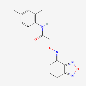 molecular formula C17H20N4O3 B5378173 2-[(6,7-dihydro-2,1,3-benzoxadiazol-4(5H)-ylideneamino)oxy]-N-mesitylacetamide 