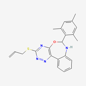 molecular formula C22H22N4OS B5378191 3-(allylthio)-6-mesityl-6,7-dihydro[1,2,4]triazino[5,6-d][3,1]benzoxazepine 