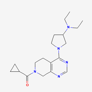 molecular formula C19H29N5O B5378200 1-[7-(cyclopropylcarbonyl)-5,6,7,8-tetrahydropyrido[3,4-d]pyrimidin-4-yl]-N,N-diethylpyrrolidin-3-amine 