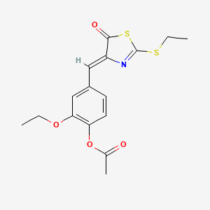 2-ethoxy-4-{[2-(ethylthio)-5-oxo-1,3-thiazol-4(5H)-ylidene]methyl}phenyl acetate