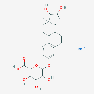 molecular formula C₂₄H₃₁NaO₉ B053783 雌三醇3-(β-D-葡萄糖醛酸)钠盐 CAS No. 15087-06-6