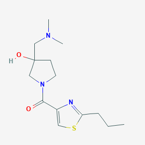 molecular formula C14H23N3O2S B5378301 3-[(dimethylamino)methyl]-1-[(2-propyl-1,3-thiazol-4-yl)carbonyl]-3-pyrrolidinol 