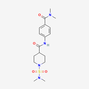 molecular formula C17H26N4O4S B5378306 N-{4-[(dimethylamino)carbonyl]phenyl}-1-[(dimethylamino)sulfonyl]-4-piperidinecarboxamide 