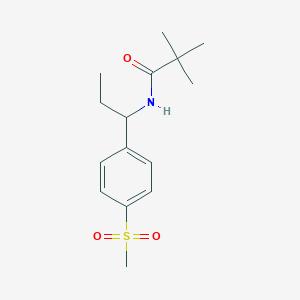 molecular formula C15H23NO3S B5378326 2,2-dimethyl-N-{1-[4-(methylsulfonyl)phenyl]propyl}propanamide 