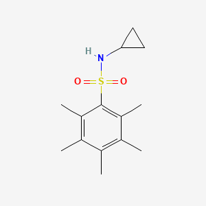 molecular formula C14H21NO2S B5378329 N-cyclopropyl-2,3,4,5,6-pentamethylbenzenesulfonamide 