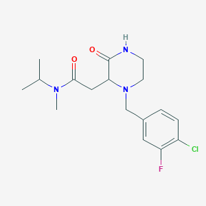 molecular formula C17H23ClFN3O2 B5378331 2-[1-(4-chloro-3-fluorobenzyl)-3-oxo-2-piperazinyl]-N-isopropyl-N-methylacetamide 